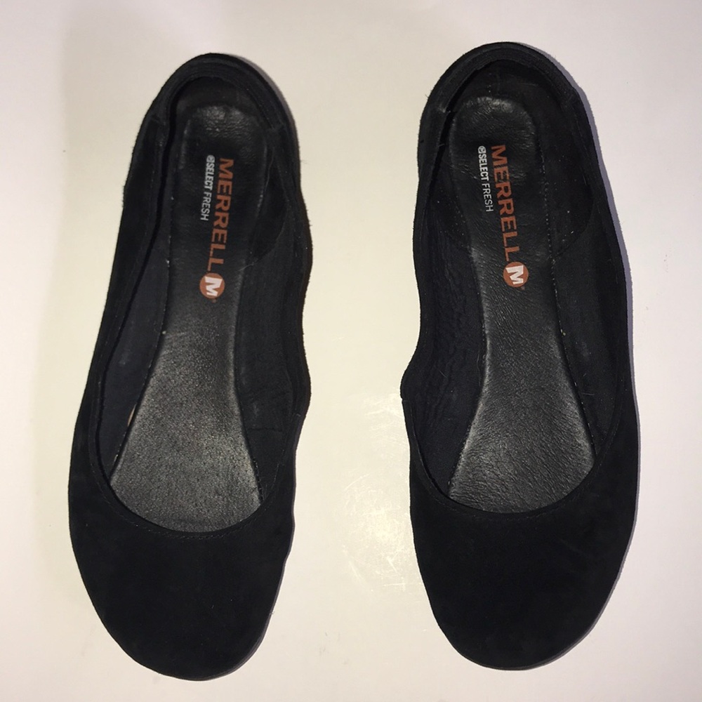 Merrell Black suede Ballet flats with rubber heel